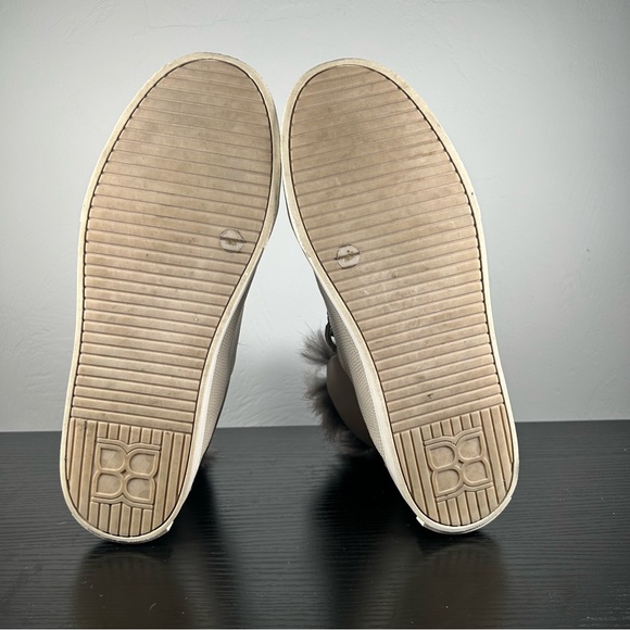 BCBG Women's Cream Leather Rabbit Fur High Tops size 7 - Picture 6 of 7